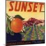 Sunset Brand - Corona, California - Citrus Crate Label-Lantern Press-Mounted Art Print