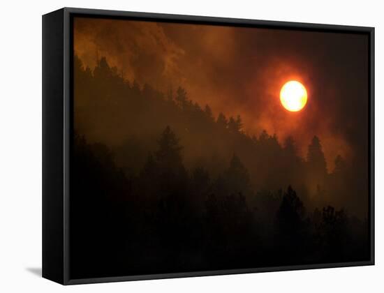 Sunset Breaks Through Smoke of the Hayman Wildfire-null-Framed Stretched Canvas