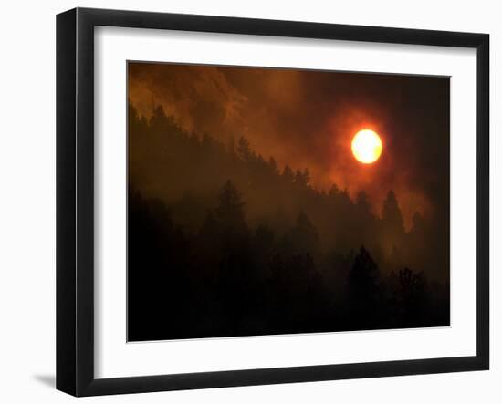 Sunset Breaks Through Smoke of the Hayman Wildfire-null-Framed Premium Photographic Print