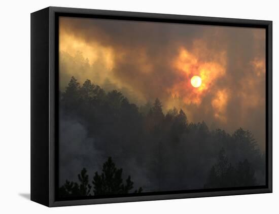 Sunset Breaks Through Smoke of the Hayman Wildfire-null-Framed Stretched Canvas