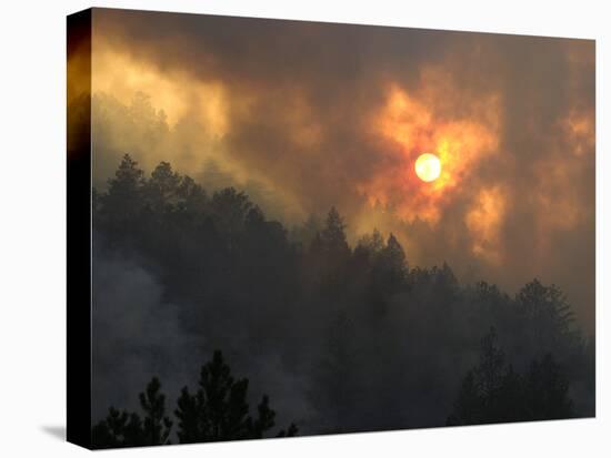 Sunset Breaks Through Smoke of the Hayman Wildfire-null-Stretched Canvas