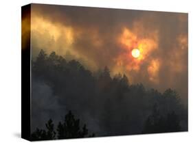 Sunset Breaks Through Smoke of the Hayman Wildfire-null-Stretched Canvas