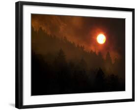 Sunset Breaks Through Smoke of the Hayman Wildfire-null-Framed Photographic Print