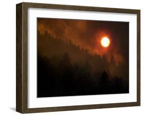 Sunset Breaks Through Smoke of the Hayman Wildfire-null-Framed Photographic Print