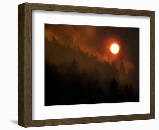 Sunset Breaks Through Smoke of the Hayman Wildfire-null-Framed Photographic Print