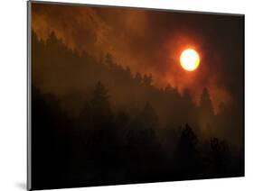 Sunset Breaks Through Smoke of the Hayman Wildfire-null-Mounted Photographic Print