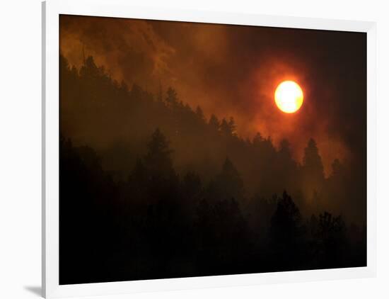 Sunset Breaks Through Smoke of the Hayman Wildfire-null-Framed Photographic Print