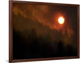 Sunset Breaks Through Smoke of the Hayman Wildfire-null-Framed Photographic Print