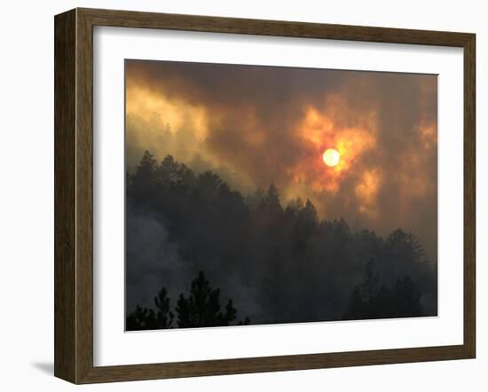 Sunset Breaks Through Smoke of the Hayman Wildfire-null-Framed Photographic Print