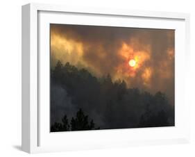 Sunset Breaks Through Smoke of the Hayman Wildfire-null-Framed Photographic Print