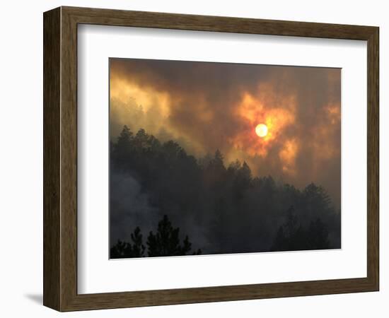 Sunset Breaks Through Smoke of the Hayman Wildfire-null-Framed Photographic Print