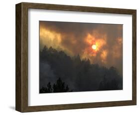 Sunset Breaks Through Smoke of the Hayman Wildfire-null-Framed Photographic Print