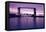 Sunset, Bridge and Two Lighthouses-benkrut-Framed Stretched Canvas