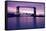 Sunset, Bridge and Two Lighthouses-benkrut-Framed Stretched Canvas