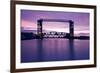 Sunset, Bridge and Two Lighthouses-benkrut-Framed Photographic Print