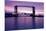 Sunset, Bridge and Two Lighthouses-benkrut-Mounted Photographic Print