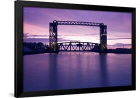 Sunset, Bridge and Two Lighthouses-benkrut-Framed Photographic Print