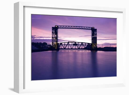 Sunset, Bridge and Two Lighthouses-benkrut-Framed Photographic Print