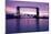 Sunset, Bridge and Two Lighthouses-benkrut-Mounted Photographic Print