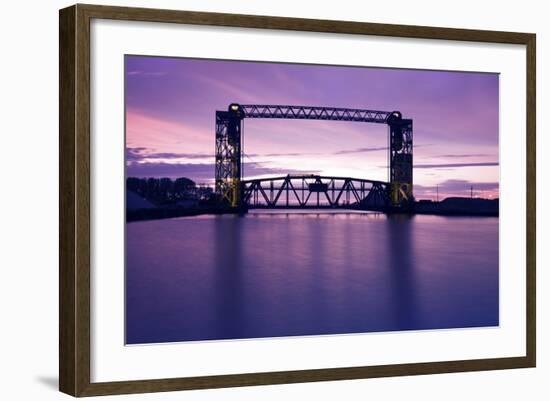 Sunset, Bridge and Two Lighthouses-benkrut-Framed Photographic Print