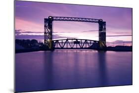 Sunset, Bridge and Two Lighthouses-benkrut-Mounted Photographic Print