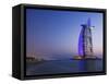 Sunset, Burj Al Arab Hotel, Dubai, United Arab Emirates, Middle East-Amanda Hall-Framed Stretched Canvas