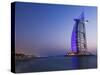 Sunset, Burj Al Arab Hotel, Dubai, United Arab Emirates, Middle East-Amanda Hall-Stretched Canvas