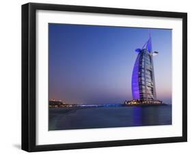 Sunset, Burj Al Arab Hotel, Dubai, United Arab Emirates, Middle East-Amanda Hall-Framed Photographic Print