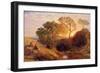 Sunset, C.1861 (W/C, Graphite, B/C and Gum on Card)-Samuel Palmer-Framed Giclee Print