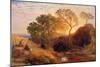 Sunset, C.1861 (W/C, Graphite, B/C and Gum on Card)-Samuel Palmer-Mounted Giclee Print