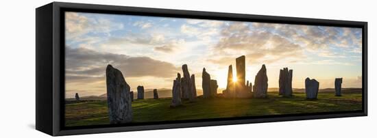 Sunset, Callanish Standing Stones, Isle of Lewis, Outer Hebrides, Scotland-Peter Adams-Framed Stretched Canvas