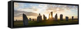 Sunset, Callanish Standing Stones, Isle of Lewis, Outer Hebrides, Scotland-Peter Adams-Framed Stretched Canvas