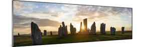 Sunset, Callanish Standing Stones, Isle of Lewis, Outer Hebrides, Scotland-Peter Adams-Mounted Photographic Print