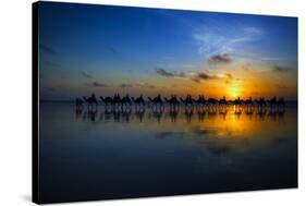 Sunset Camel Ride-Louise Wolbers-Stretched Canvas