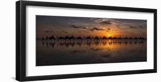 Sunset Camel Safari-Louise Wolbers-Framed Giclee Print