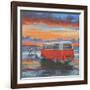 Sunset Campervan-Peter Adderley-Framed Art Print