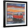 Sunset Campervan-Peter Adderley-Framed Art Print