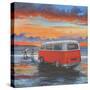 Sunset Campervan-Peter Adderley-Stretched Canvas