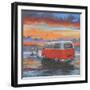 Sunset Campervan-Peter Adderley-Framed Art Print