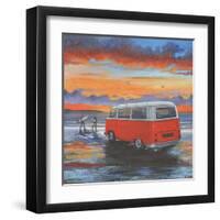 Sunset Campervan-Peter Adderley-Framed Art Print