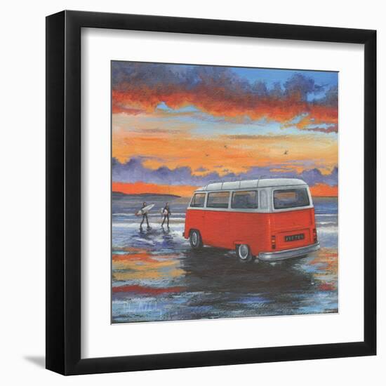 Sunset Campervan-Peter Adderley-Framed Art Print