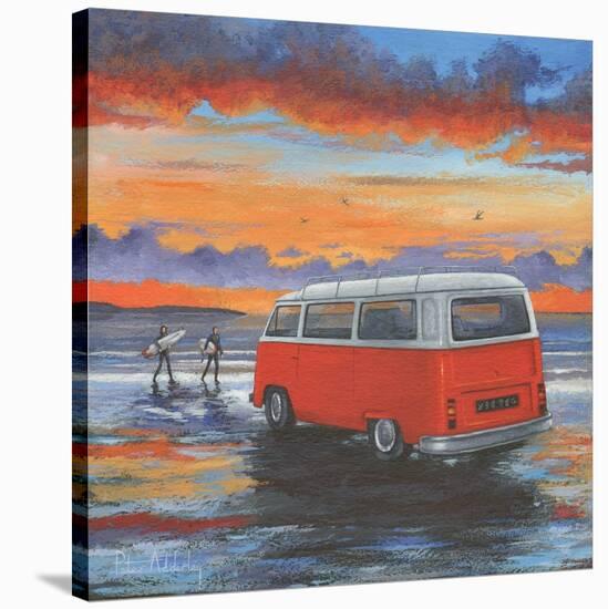 Sunset Campervan-Peter Adderley-Stretched Canvas