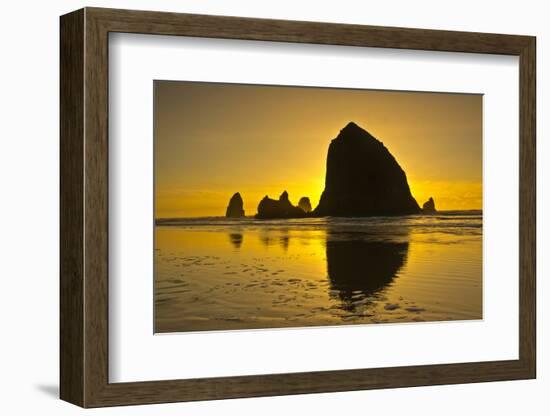 Sunset, Cannon Beach, Oregon, USA-Michel Hersen-Framed Photographic Print