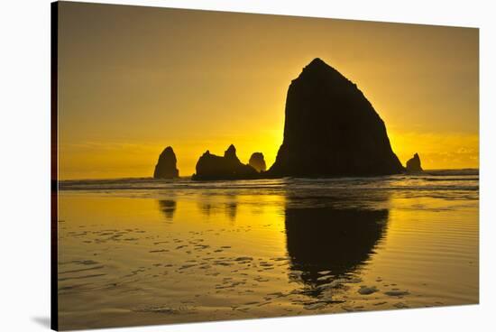 Sunset, Cannon Beach, Oregon, USA-Michel Hersen-Stretched Canvas
