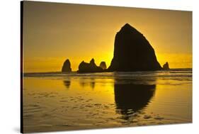 Sunset, Cannon Beach, Oregon, USA-Michel Hersen-Stretched Canvas