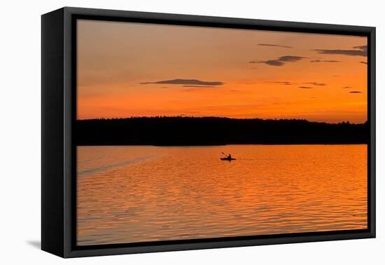 Sunset Canoeing-Julie DeRice-Framed Stretched Canvas