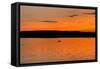 Sunset Canoeing-Julie DeRice-Framed Stretched Canvas