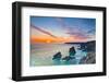 Sunset, Carnewas and Bedruthan Steps, Cornwall, England, United Kingdom, Europe-Kav Dadfar-Framed Premium Photographic Print