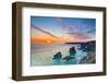 Sunset, Carnewas and Bedruthan Steps, Cornwall, England, United Kingdom, Europe-Kav Dadfar-Framed Photographic Print