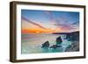 Sunset, Carnewas and Bedruthan Steps, Cornwall, England, United Kingdom, Europe-Kav Dadfar-Framed Photographic Print